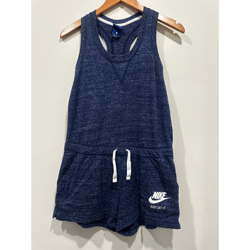 Nike Sportswear Gym Vintage Romper Navy Blue Heather Racerback Small